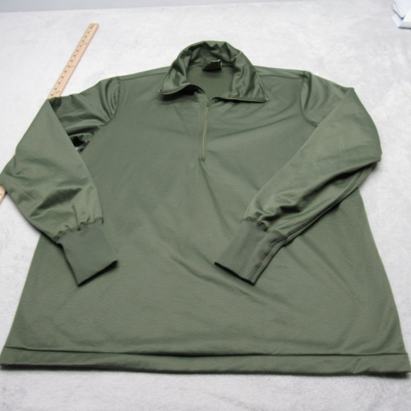 Military Shirt Men Large Green Long Sleeve Heat Retentive Sleep Soft Thermal VTG - Picture 1 of 11